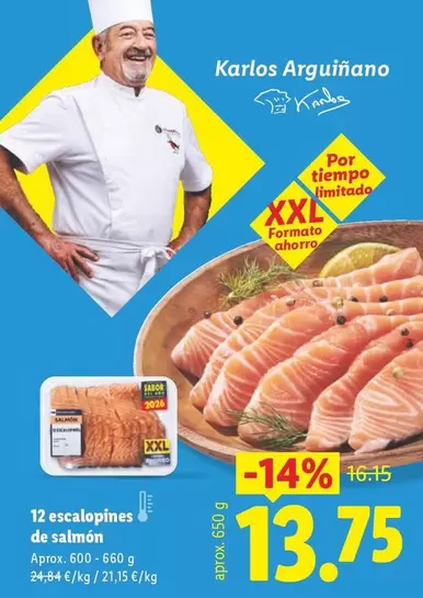 12 Escalopines De Salmón 