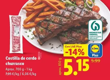 Costilla De Cerdo Churrasco