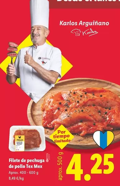 Filete De Pechuga De Pollo Tex Mex