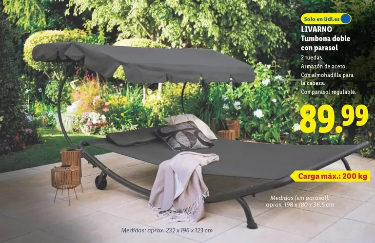 Livarno - Tumbona Doble Con Parasol