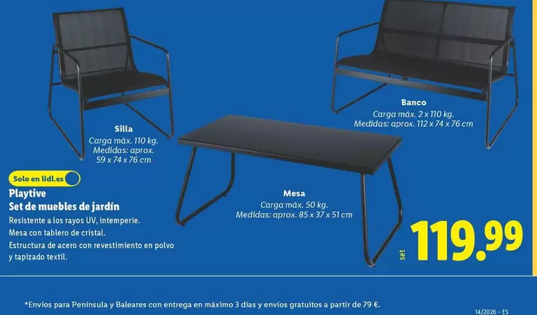 Playtive - Set De Muebles De Jardín