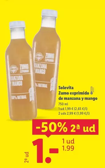 Solevita - Zumo Exprimido De Manzana Y Mango