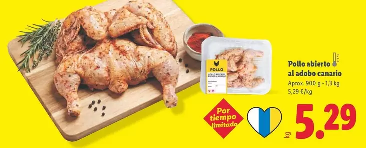 Pollo Abierto Al Adobo Canario