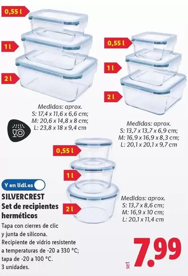 SilverCrest - Set De Recipientes Herméticos