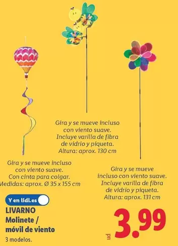 Livarno - Molinete/ Móvil De Viento