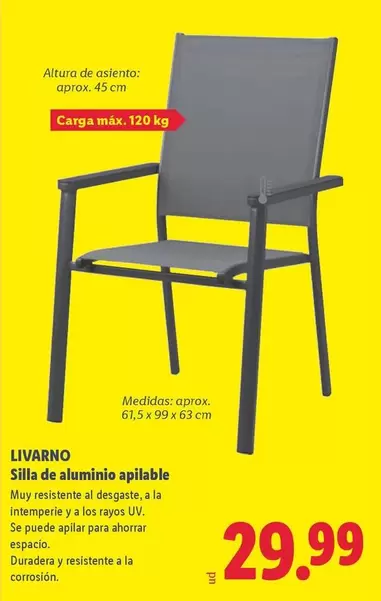 Livarno - Silla De Aluminio Apilable