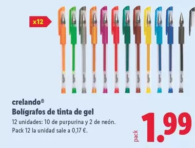 Crelando - Bolígrafos De Tinta De Gel