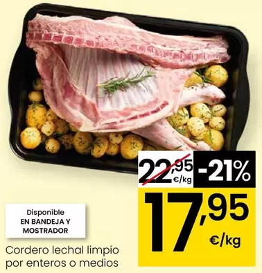 Cordero Lechal Limpio Por Enteros O Medios