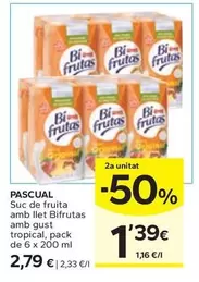 Pascual - Suc De Fruita Amb Llet Bifrutas Amb Gust Tropical