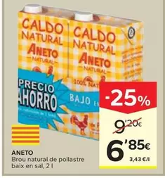 Aneto - Brou Natural De Pollastre Baix En Sal
