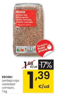 Eroski - Lentejas Roja Variedad Crimson