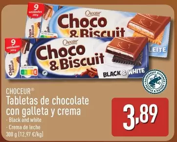 Choceur - Tabletas De Chocolate Con Galleta Y Crema