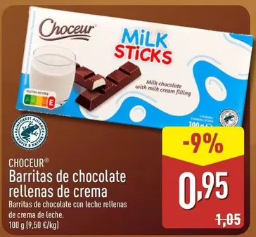 Choceur - Barritas De Chocolate Rellenas De Crema