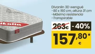 Pikolin - Divanlin 3d Wengue 90x190 Cm, Altura 31 Cm