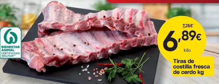 Tiras De Costilla Fresca De Cerdo