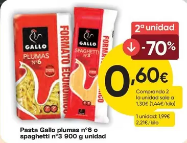 Gallo - Pasta Plumas Nº6 O Spaghetti N°3