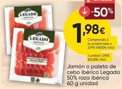 legado - Jamón O Paleta De Cebo Ibérico 50% Raza Ibérica