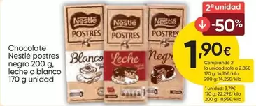 Nestlé - Chocolate Postres Negro, Leche O Blanco