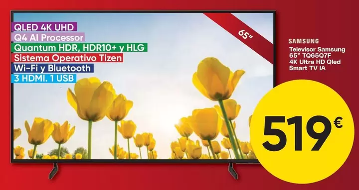 Samsung - Televisor TQ65Q7F 4K Ultra HD Qled Smart TV IA