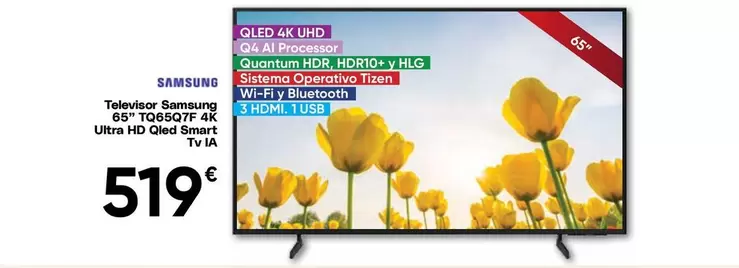 Samsung - Televisor TQ65Q7F 4K Ultra HD Qled Smart Tv IA