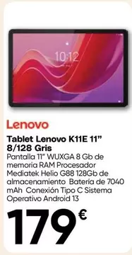 Lenovo - Tablet K11E Gris