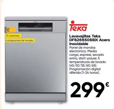 Teka - Lavavajillas DFS26650SSIX Acero Inoxidable