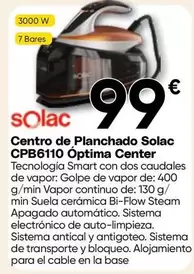 Solac - Centro De Planchado CPB6110 Optima Center