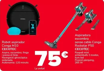 Cecotec - Robot Aspiradora Conga, Aspiradora Escombra Sense Cable Conga Rockstar