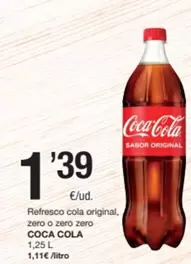 Coca-Cola - Refresco Cola Original, Zero O Zero Zero