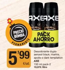 Axe - Desodorante Duplo Aerosol Black, Marine, Apollo O Dark Temptation