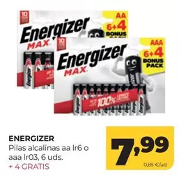 Energizer - Pilas Alcalinas Aa Lr6 O Aaa Lr03