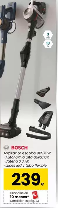 Bosch - Aspirador Escoba BBS711W