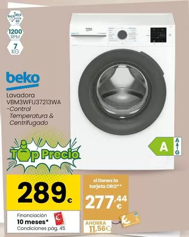 Beko - Lavadora VBM3WFU37213WA