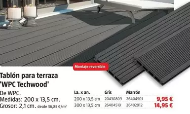 Tablón Para Terraza 'Wpc Techwood'