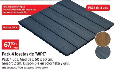 Dioco - Pack 4 Loseta De 'Wpc'