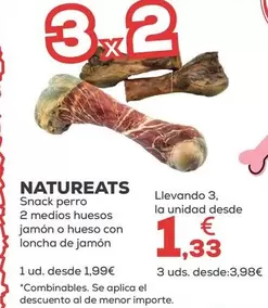 Natureats - Snack Perro 2 Medios Huesos Jamón O Hueso Con Loncha De Jamón