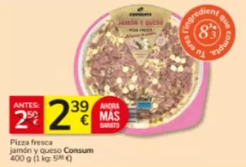 Consum - Pizza Fresca Jamón Y Queso