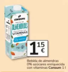 Consum - Bebida De Almendras 0% Azucares Enriquecida Con Vitaminas