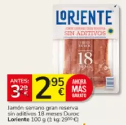 Loriente - Jamón Serrano Gran Reserva Sin Aditivos 18 Meses