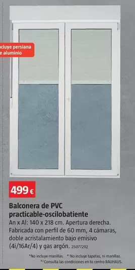 Solid Elements - Balconera De PVC Practicable-Oscilobatiente