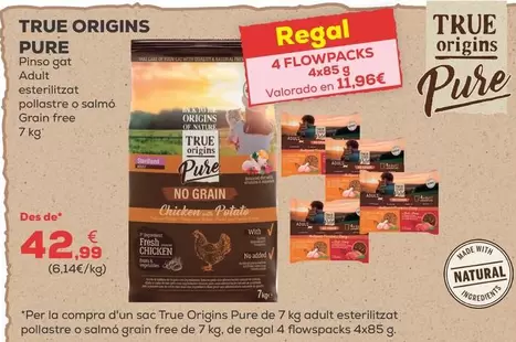 True Origins - Pure Pienso Gato Adulto Esterilizado Pollo O Salmón Grain Free