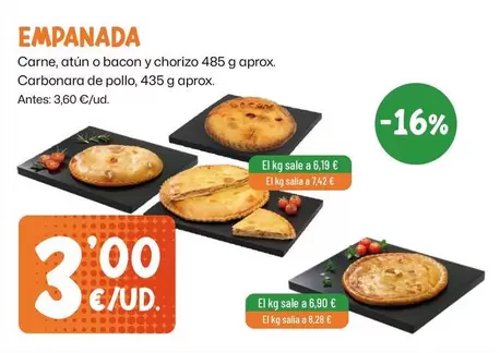 Carne, Atún O Bacon Y Chorizo