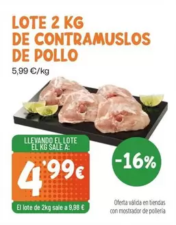 Lote 2 Kg De Contramuslos De Pollo