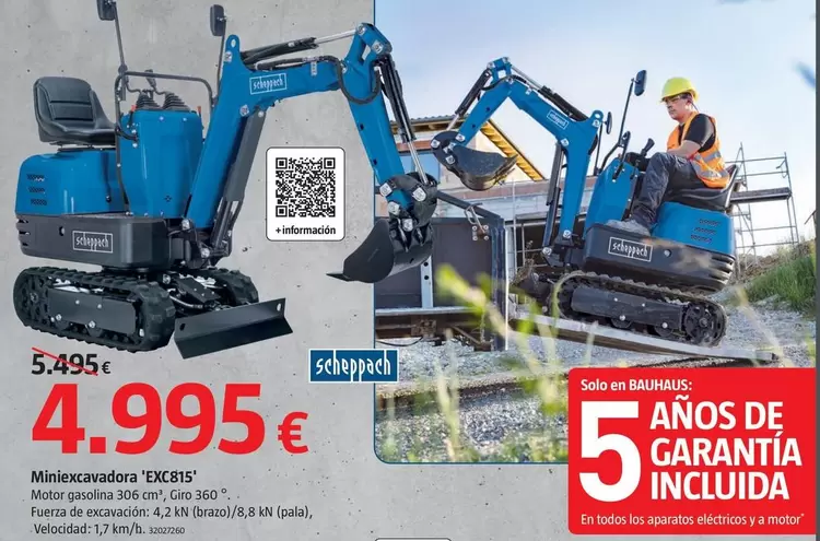 Scheppach - Miniexcavadora 'EXC815'