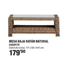Mesa Baja Ratán Natural