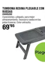 Tumbona Resina Plegable Con Ruedas