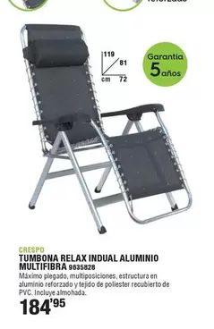Crespo - Tumbona Relax Indual Aluminio Multifibra