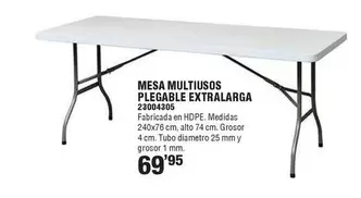 Mesa Multiusos Plegable Extralarga