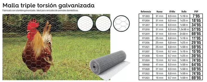 Malla Triple Torsion Galvanizada