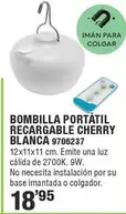 Bombilla Portatil Recargable Cherry Blanca